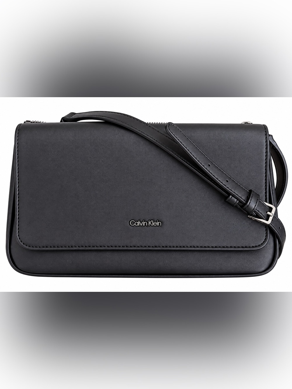 Calvin Klein Black Crossbody Bag with Silver Hardware